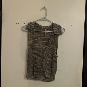 Gray Sleeveless Knit Top